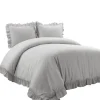 Duvets-Kirkland's Home Reyna Ruffle 3-Pc. Full/Queen Duvet Set Gray