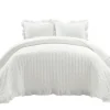 Quilts-Kirkland's Home Reyna Ruffle 3-Pc. King Quilt Set White