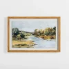 Framed Art-Kirkland's Home River Landscape Framed Art Print Green/Blue