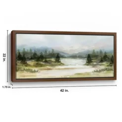 Framed Art-Kirkland's Home River View Framed Canvas Art Print White/Green