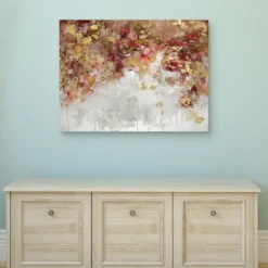 Canvas Art-Kirkland's Home Robbins Charmed Gold Canvas Art Print Red/Gold/Gray