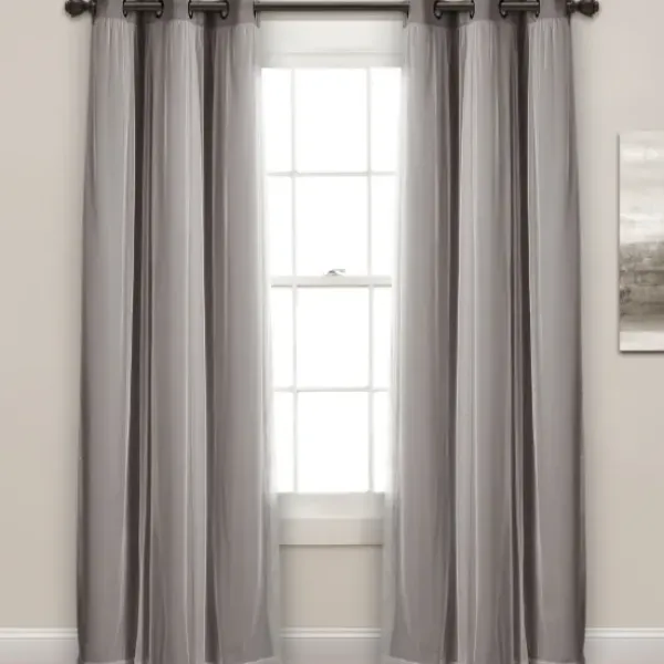 Curtains & Drapes-Kirkland's Home Rosalie Lace Curtain Panel Set, 108 In. White