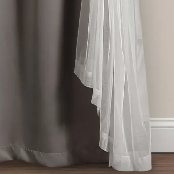 Curtains & Drapes-Kirkland's Home Rosalie Lace Curtain Panel Set, 108 In. White