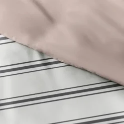 Duvets-Kirkland's Home Rose Pink Echo Stripe 2-Pc. Twin Duvet Cover Set White/Black/Pink