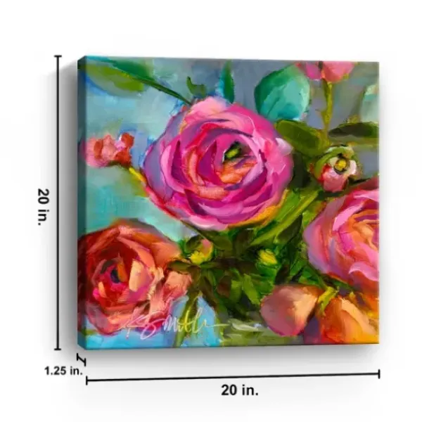 Canvas Art-Kirkland's Home Roses Still Life Iii Canvas Art Print Purple/Red/Multi