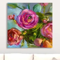Canvas Art-Kirkland's Home Roses Still Life Iii Canvas Art Print Purple/Red/Multi
