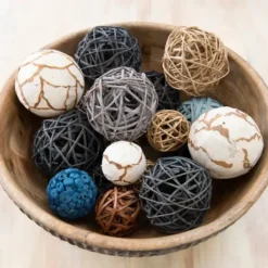 Bowl Filler-Kirkland's Home Rosy Terracotta 4-Pc. Solid Porcelain Orbs Orange