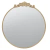 Decorative Mirrors-Kirkland's Home Round Antique Floral Scroll Mirror, 39 In. Gold