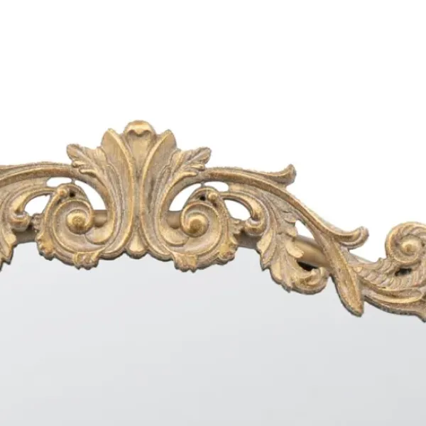 Decorative Mirrors-Kirkland's Home Round Antique Floral Scroll Mirror, 39 In. Gold