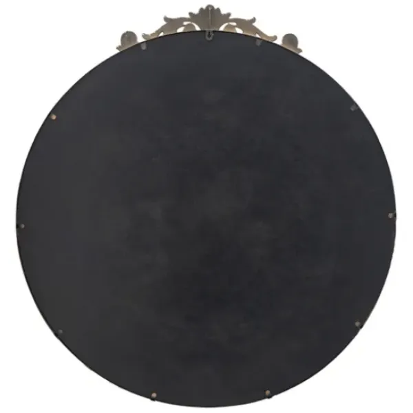 Decorative Mirrors-Kirkland's Home Round Antique Floral Scroll Mirror, 39 In. Gold