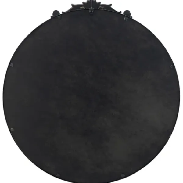 Decorative Mirrors-Kirkland's Home Round Antique Floral Scroll Mirror, 32 In. Black