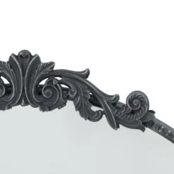 Decorative Mirrors-Kirkland's Home Round Antique Floral Scroll Mirror, 32 In. Black