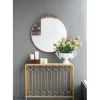 Decorative Mirrors-Kirkland's Home Round Antique Floral Scroll Mirror, 32 In. Gold