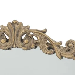 Decorative Mirrors-Kirkland's Home Round Antique Floral Scroll Mirror, 32 In. Gold