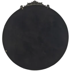 Decorative Mirrors-Kirkland's Home Round Antique Floral Scroll Mirror, 32 In. Gold