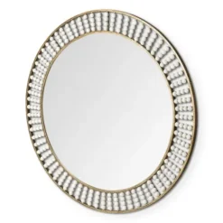 Decorative Mirrors-Kirkland's Home Round Antique Gold Double Beaded Mirror