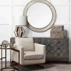 Decorative Mirrors-Kirkland's Home Round Antique Gold Double Beaded Mirror