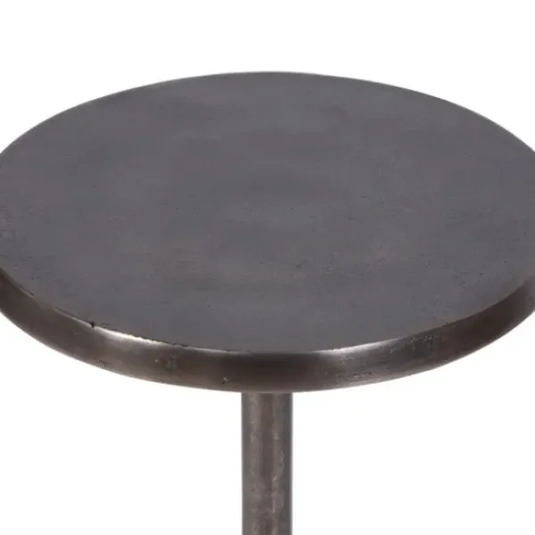 Accent & End Tables-Kirkland's Home Round Antique Nickel Accent Table Silver