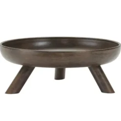 Decorative Trays-Kirkland's Home Round Beaded Wood Decorative Tray Brown