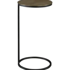 Accent & End Tables-Kirkland's Home Round Black And Gold Metal C-Table Black/Gold