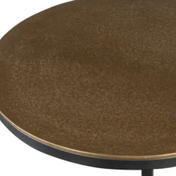 Accent & End Tables-Kirkland's Home Round Black And Gold Metal C-Table Black/Gold