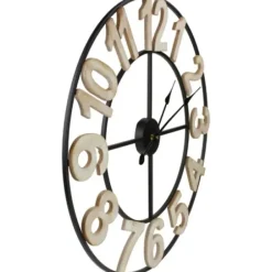 Clocks-Kirkland's Home Round Black Metal Open Face Wall Clock