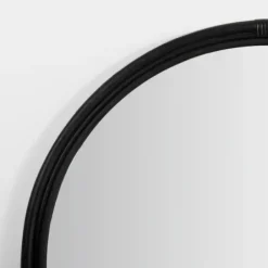 Decorative Mirrors-Kirkland's Home Round Black Rattan Wall Mirror