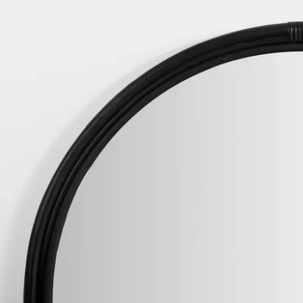 Decorative Mirrors-Kirkland's Home Round Black Rattan Wall Mirror
