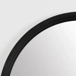 Decorative Mirrors-Kirkland's Home Round Black Wood Ridged Mirror