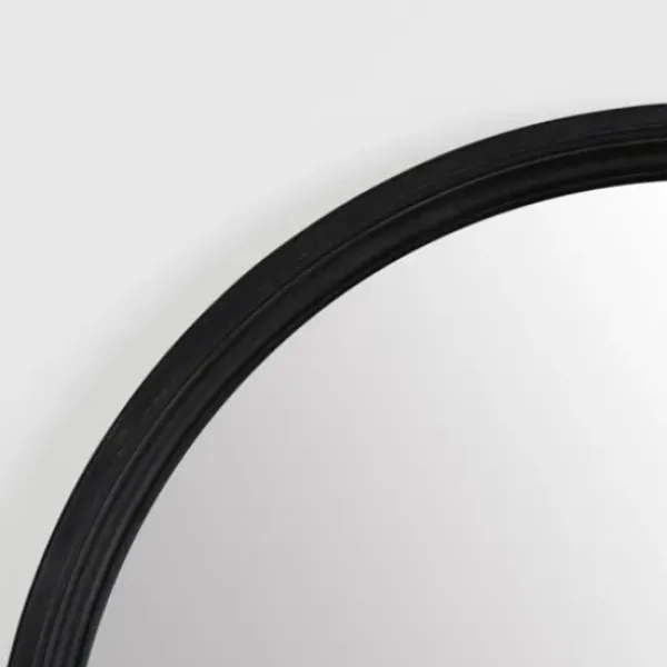 Decorative Mirrors-Kirkland's Home Round Black Wood Ridged Mirror