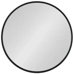 Decorative Mirrors-Kirkland's Home Round Black Wood Travis Accent Mirror