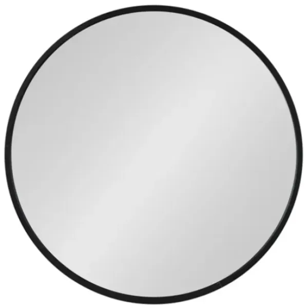 Decorative Mirrors-Kirkland's Home Round Black Wood Travis Accent Mirror