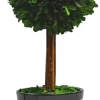 Trees & Topiaries-Kirkland's Home Round Boxwood Topiary In Black Planter, 14 In.
