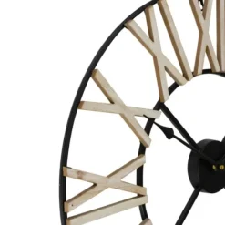 Clocks-Kirkland's Home Round Carved Block Open Face Wall Clock