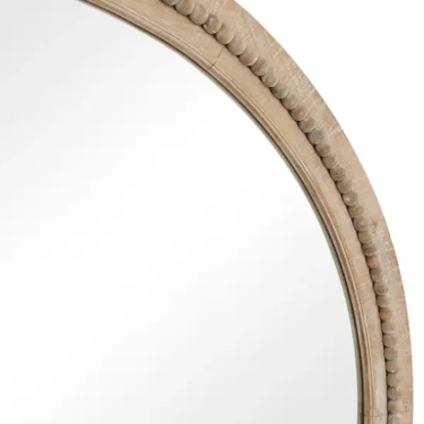 Decorative Mirrors-Kirkland's Home Round Distressed Beaded Wall Mirror, 44 In.