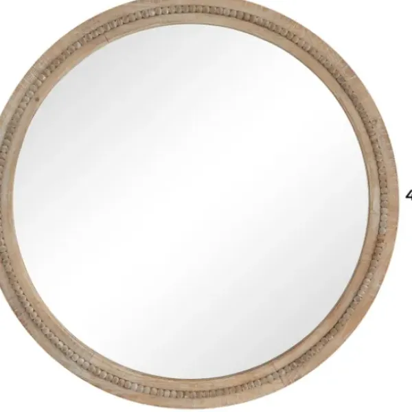 Decorative Mirrors-Kirkland's Home Round Distressed Beaded Wall Mirror, 44 In.