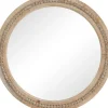 Decorative Mirrors-Kirkland's Home Round Distressed Beaded Wall Mirror, 28 In.