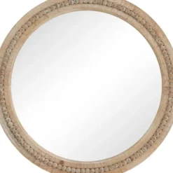 Decorative Mirrors-Kirkland's Home Round Distressed Beaded Wall Mirror, 28 In.