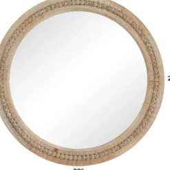 Decorative Mirrors-Kirkland's Home Round Distressed Beaded Wall Mirror, 28 In.