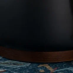 Benches & Ottomans-Kirkland's Home Round Faux Leather Storage Ottoman Black