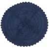Bathroom Rugs-Kirkland's Home Round French Crochet Bath Mat, 28 In. Blue