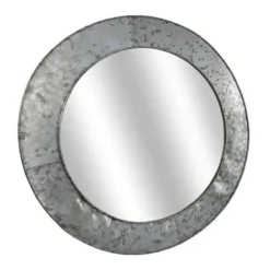 Decorative Mirrors-Kirkland's Home Round Galvanized Wall Mirror, 22 In.