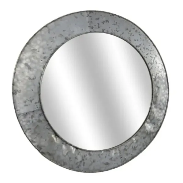 Decorative Mirrors-Kirkland's Home Round Galvanized Wall Mirror, 22 In.