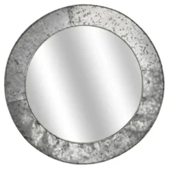 Decorative Mirrors-Kirkland's Home Round Galvanized Wall Mirror, 22 In.
