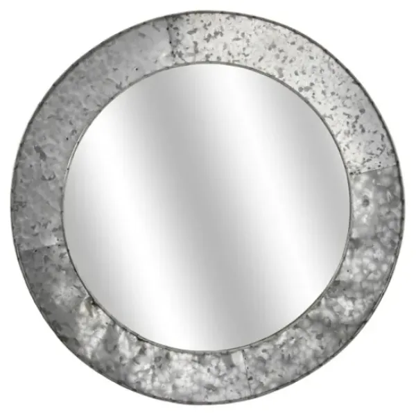 Decorative Mirrors-Kirkland's Home Round Galvanized Wall Mirror, 22 In.