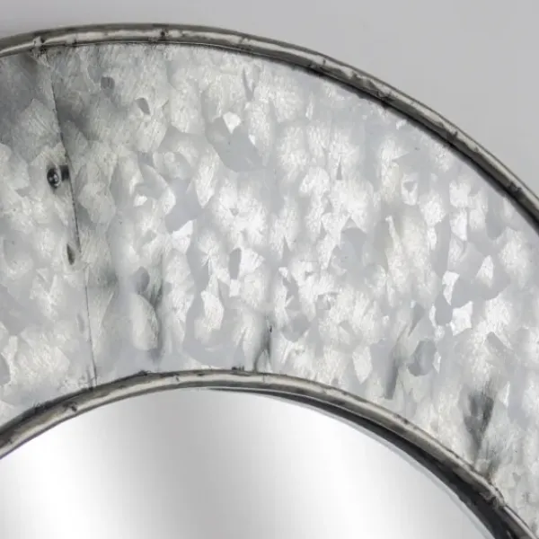 Decorative Mirrors-Kirkland's Home Round Galvanized Wall Mirror, 22 In.