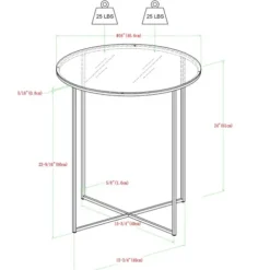 Accent & End Tables-Kirkland's Home Round Gold Metal And Glass Side Table Gold/White