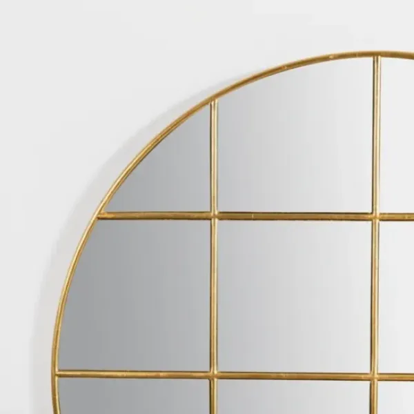 Decorative Mirrors-Kirkland's Home Round Gold Windowpane Wall Mirror