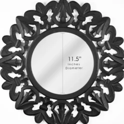 Decorative Mirrors-Kirkland's Home Round Hand Carved Mandala Medallion Mirror