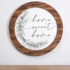 Wall Quotes & Signs-Kirkland's Home Round Home Sweet Home Greenery Wall Plaque White